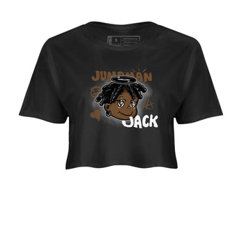 Jordan Jumpman Jack Travis Scott Dark Mocha shirts to match jordans Born Blessed sneaker match tees Jordan Jumpman Jack Travis Scott Dark Mocha match shoes to clothes SNRT Sneaker Tees unisex cotton Black 2 crop tee