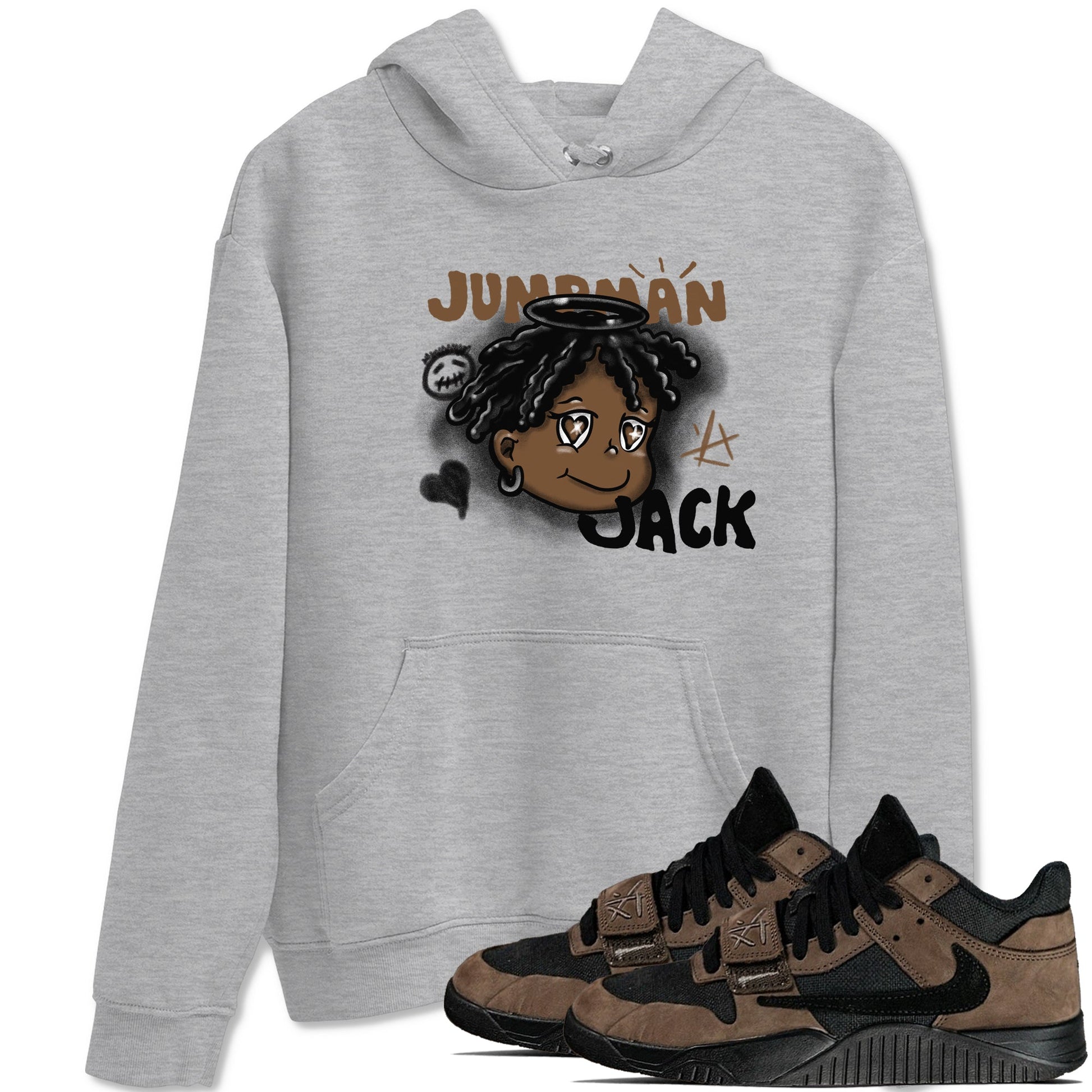 Jordan Jumpman Jack Travis Scott Dark Mocha shirts to match jordans Born Blessed sneaker match tees Jordan Jumpman Jack Travis Scott Dark Mocha match shoes to clothes SNRT Sneaker Tees unisex cotton Heather Grey 1 shirts