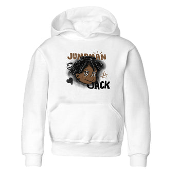 Jordan Jumpman Jack Travis Scott Dark Mocha shirts to match jordans Born Blessed sneaker match tees Jordan Jumpman Jack Travis Scott Dark Mocha match shoes to clothes SNRT Sneaker Tees Youth Baby White 2 tee