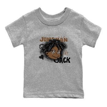 Jordan Jumpman Jack Travis Scott Dark Mocha shirts to match jordans Born Blessed sneaker match tees Jordan Jumpman Jack Travis Scott Dark Mocha match shoes to clothes SNRT Sneaker Tees Youth Baby Heather Grey 2 tee