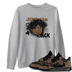 Jordan Jumpman Jack Travis Scott Dark Mocha shirts to match jordans Born Blessed sneaker match tees Jordan Jumpman Jack Travis Scott Dark Mocha match shoes to clothes SNRT Sneaker Tees unisex cotton Heather Grey 1 shirts