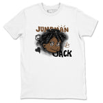 Jordan Jumpman Jack Travis Scott Dark Mocha shirts to match jordans Born Blessed sneaker match tees Jordan Jumpman Jack Travis Scott Dark Mocha match shoes to clothes SNRT Sneaker Tees unisex cotton White 2 shirts