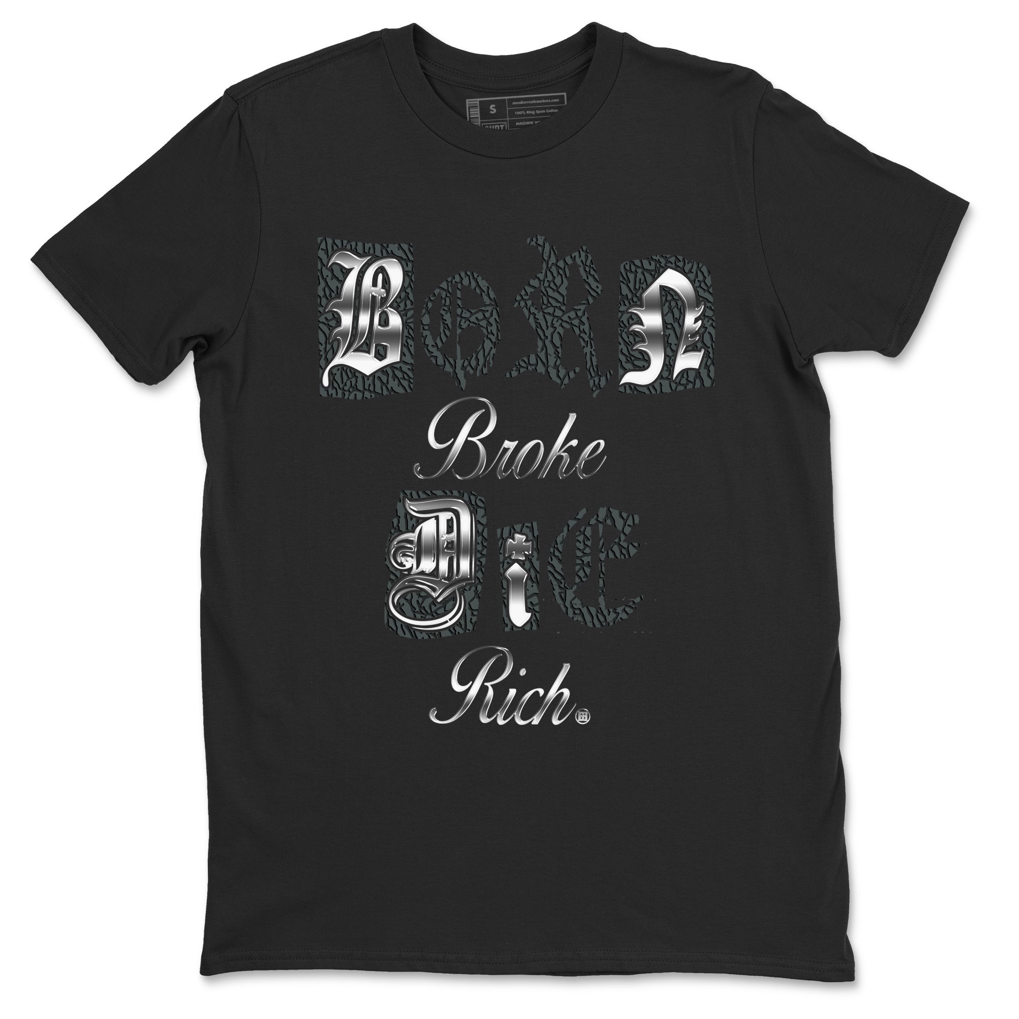 3s Black Cat shirts to match jordans Born Broke Die Rich best t shirts to wear with jordans Air Jordan 3 Black Cat match shoes to clothes SNRT Sneaker Tees unisex cotton Black 2 shirts