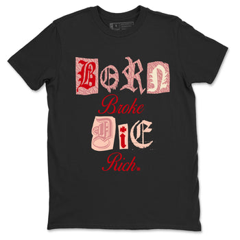 Air Jordan 3 "Treat Yourself" Washed Coral shirts to Special Valentine's Day Born Broke Die Rich sneaker match tees Jordan 3 Valentine's Day best t shirts to wear with jordans SNRT Sneaker Tees Graphic Tee Black 2 shirts