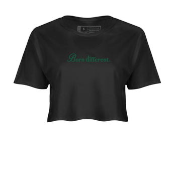 Sneaker Threads – Sneaker Tees To Match Air Jordan 1 Pro Green – Born Different Crop Tee Black 2. Perfect for Jordan releases 2025 colorways.