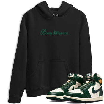 Sneaker Threads – Sneaker Tees To Match Air Jordan 1 Pro Green – Born Different Graphic Tee Black 1. Perfect for Jordan releases 2025 colorways.