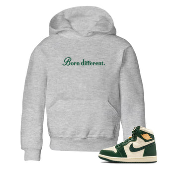 Sneaker Threads – Sneaker Tees To Match Air Jordan 1 Pro Green – Born Different Youth Graphic Tee Heather Grey 1. Perfect for Jordan releases 2025 colorways.