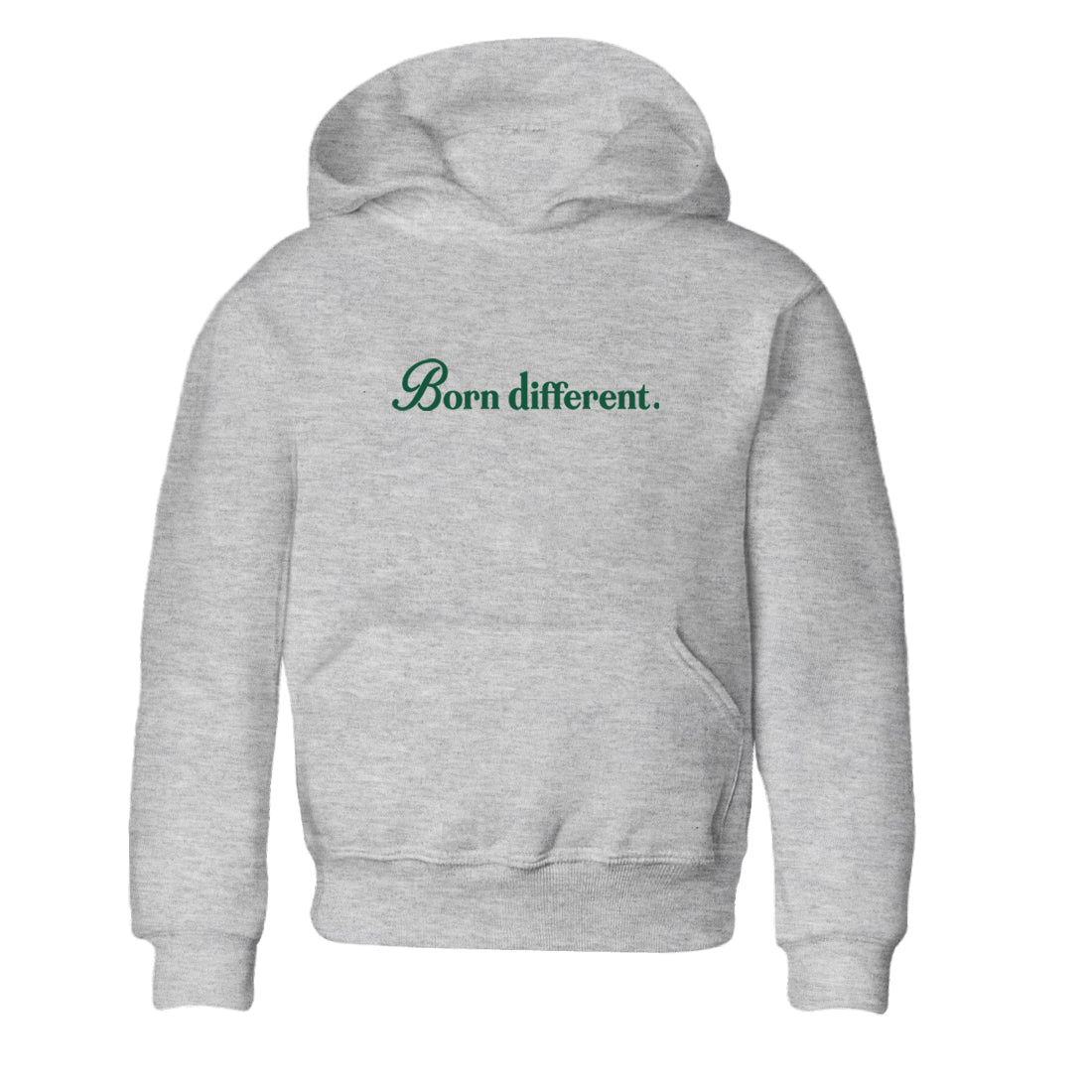 Sneaker Threads – Sneaker Tees To Match Air Jordan 1 Pro Green – Born Different Youth Graphic Tee Heather Grey 2. Perfect for Jordan releases 2025 colorways.