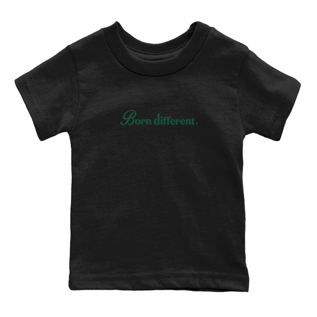 Sneaker Threads – Sneaker Tees To Match Air Jordan 1 Pro Green – Born Different Youth Graphic Tee Black 2. Perfect for Jordan releases 2025 colorways.