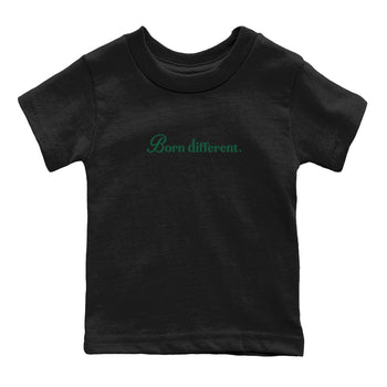 Sneaker Threads – Sneaker Tees To Match Air Jordan 1 Pro Green – Born Different Youth Graphic Tee Black 2. Perfect for Jordan releases 2025 colorways.