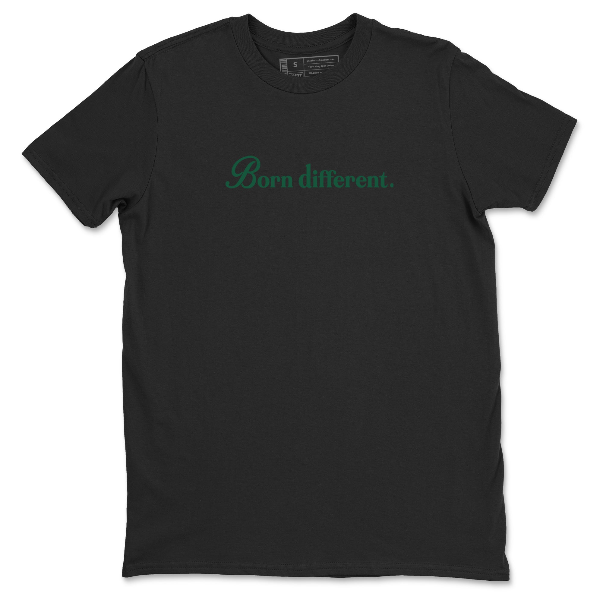 Sneaker Threads – Sneaker Tees To Match Air Jordan 1 Pro Green – Born Different Graphic Tee Black 2. Perfect for Jordan releases 2025 colorways.