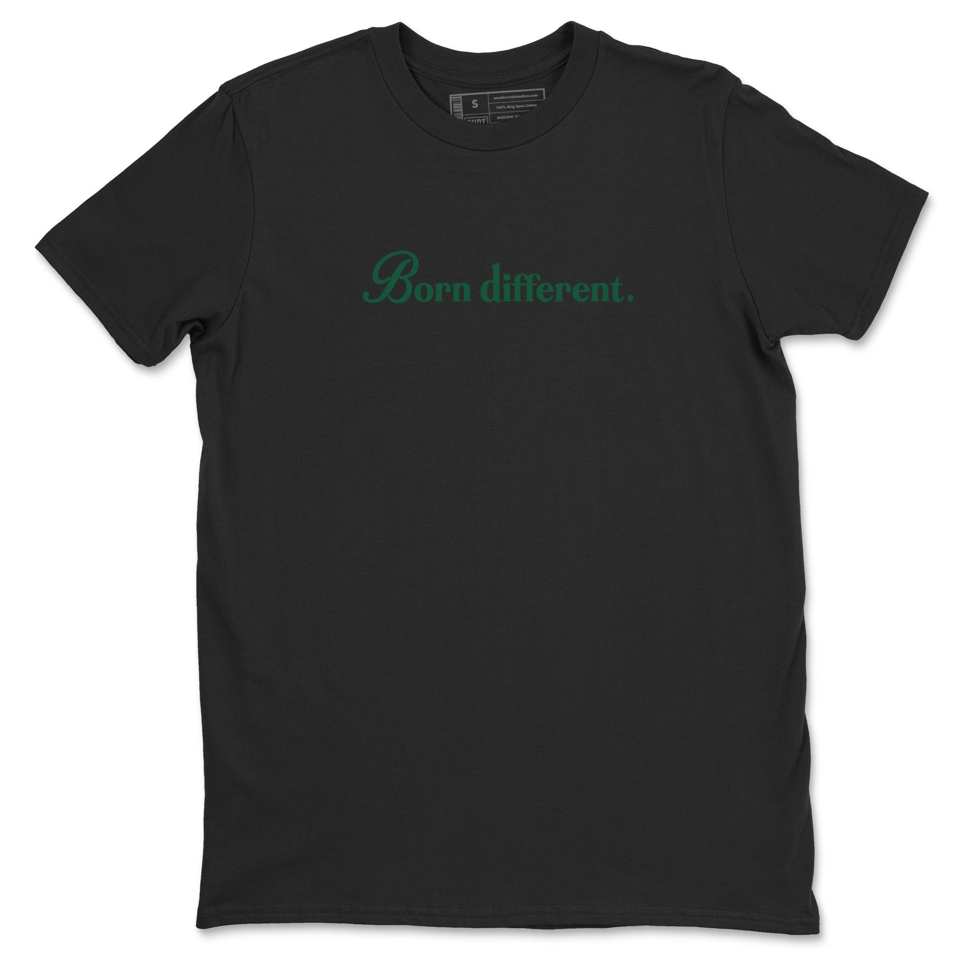 Sneaker Threads – Sneaker Tees To Match Air Jordan 1 Pro Green – Born Different Graphic Tee Black 2. Perfect for Jordan releases 2025 colorways.