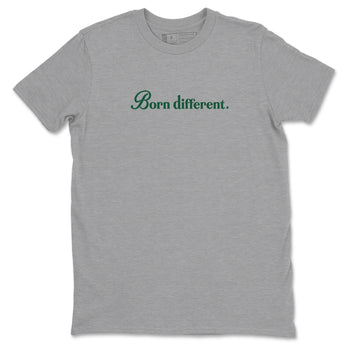 Sneaker Threads – Sneaker Tees To Match Air Jordan 1 Pro Green – Born Different Graphic Tee Heather Grey 2. Perfect for Jordan releases 2025 colorways.