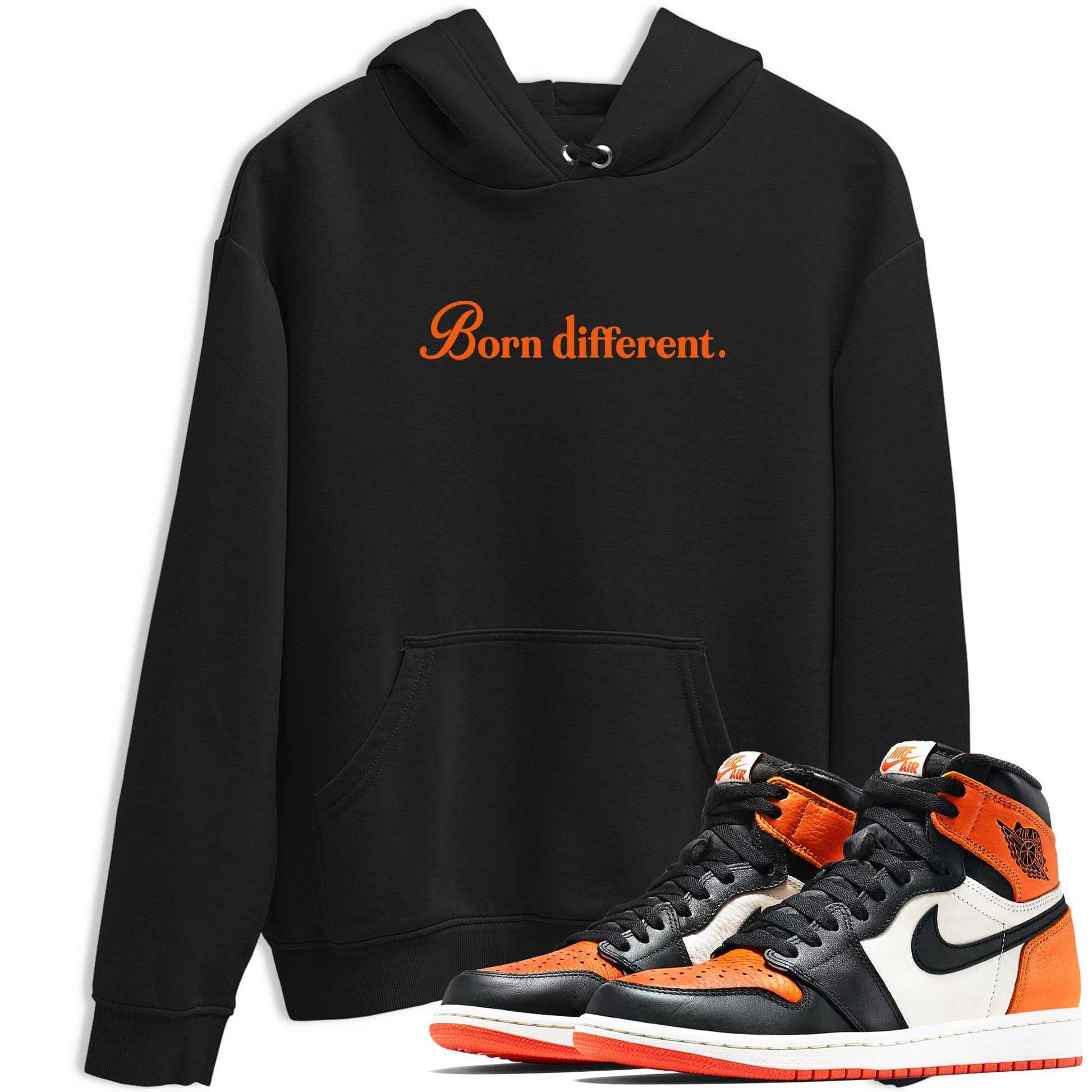 Sneaker match tees – Sneaker Tees To Match Jordan 1 Retro Shattered Backboard Shoes – Born Different Tee Black 1