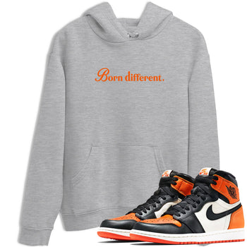 Sneaker match tees – Sneaker Tees To Match Jordan 1 Retro Shattered Backboard Shoes – Born Different Tee Heather Grey 1