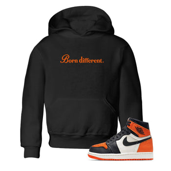 Sneaker match tees – Sneaker Tees To Match Jordan 1 Retro Shattered Backboard Shoes – Born Different Kids T-Shirt Black 1