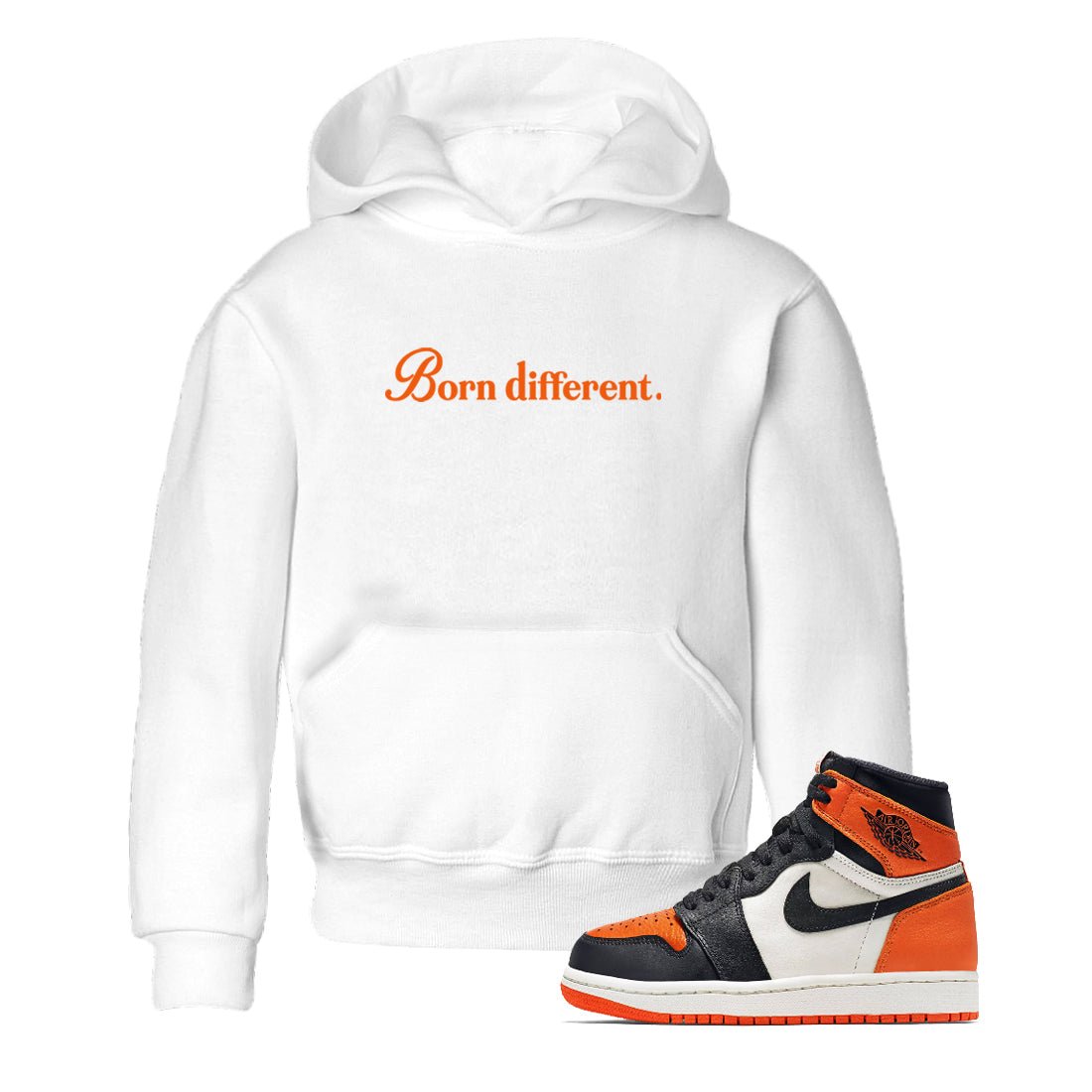 Sneaker match tees – Sneaker Tees To Match Jordan 1 Retro Shattered Backboard Shoes – Born Different Kids T-Shirt White 1