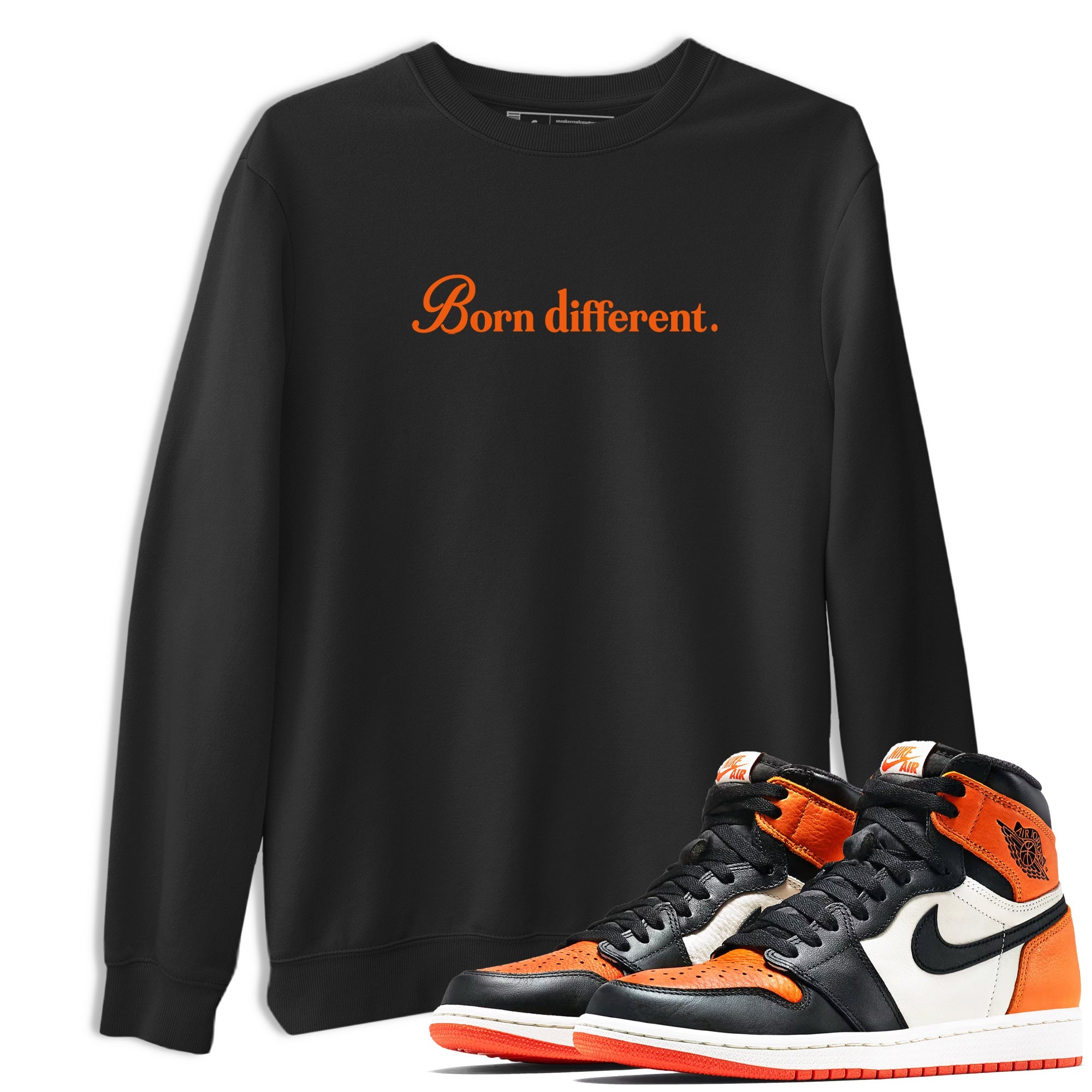 Sneaker match tees – Sneaker Tees To Match Jordan 1 Retro Shattered Backboard Shoes – Born Different Tee Black 1