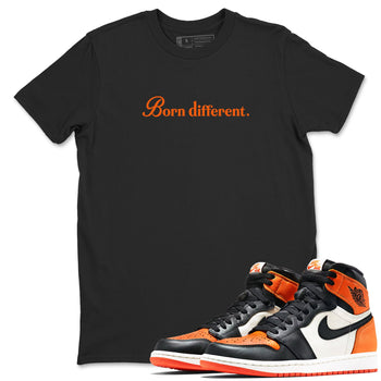 Sneaker match tees – Sneaker Tees To Match Jordan 1 Retro Shattered Backboard Shoes – Born Different Tee Black 1