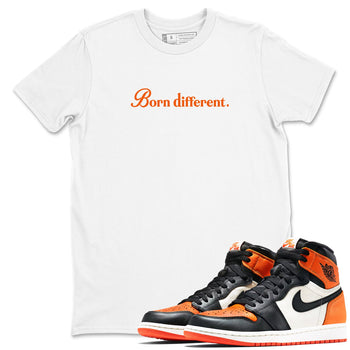 Sneaker match tees – Sneaker Tees To Match Jordan 1 Retro Shattered Backboard Shoes – Born Different Tee White 1