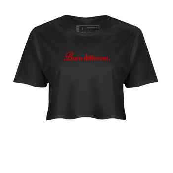 Jordan 11 Low Bred t-shirts to match jordans Born Different sneaker match tees Air Jordan 11 Bred graphic tee for sneakerheads SNRT Sneaker Tees unisex cotton Black 2 crop tee