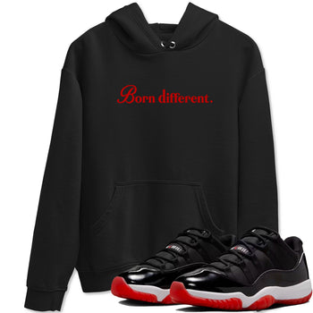 Jordan 11 Low Bred t-shirts to match jordans Born Different sneaker match tees Air Jordan 11 Bred graphic tee for sneakerheads SNRT Sneaker Tees unisex cotton Black 1 shirts