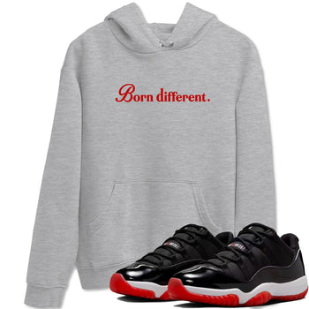 Jordan 11 Low Bred t-shirts to match jordans Born Different sneaker match tees Air Jordan 11 Bred graphic tee for sneakerheads SNRT Sneaker Tees unisex cotton Heather Grey 1 shirts
