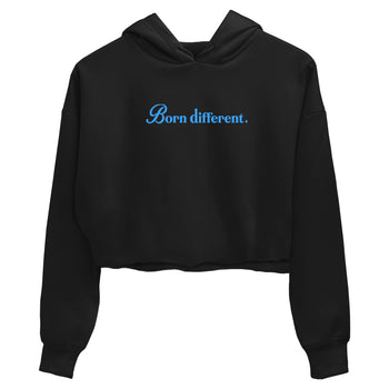 Born Different womens crop tee made to vibe with the Air Jordan 12 White and University Blue sneakers — the perfect match in Black 2.