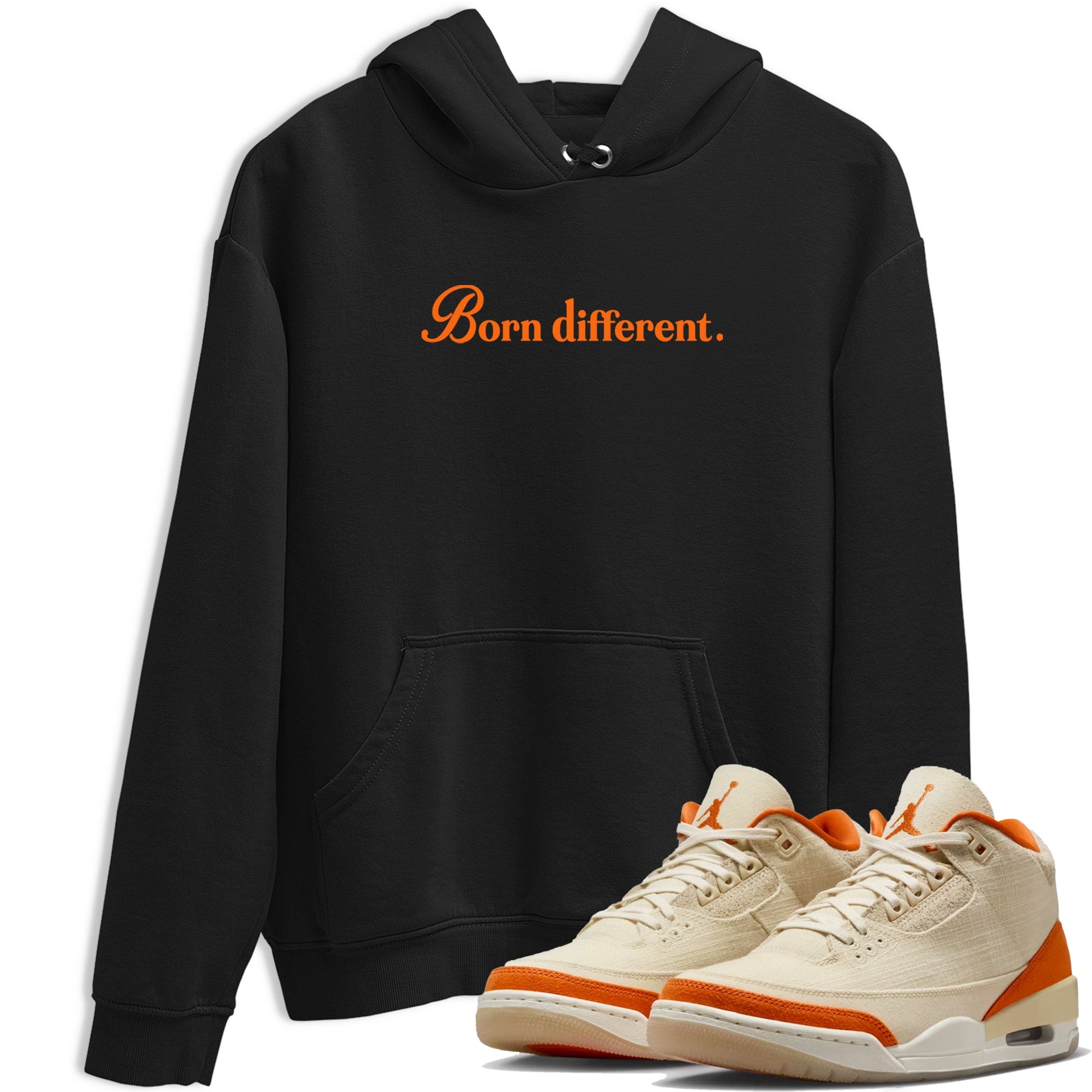 Born Different sneaker match t-shirt styled to complete your fit with the Air Jordan 3 Starfish sneakers, shown in Black 1.