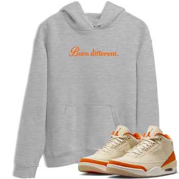 Born Different sneaker match t-shirt styled to complete your fit with the Air Jordan 3 Starfish sneakers, shown in Heather Grey 1.