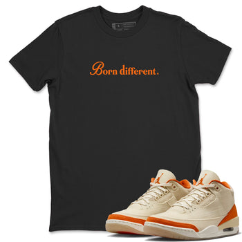Born Different sneaker match t-shirt styled to complete your fit with the Air Jordan 3 Starfish sneakers, shown in Black 1.