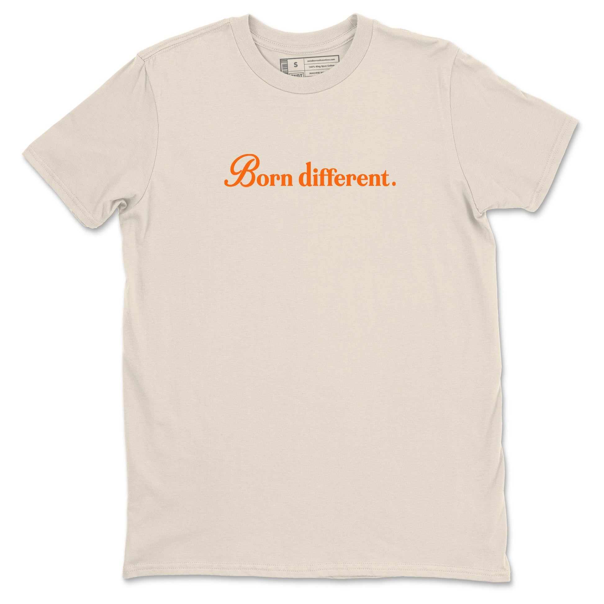 Born Different sneaker match t-shirt styled to complete your fit with the Air Jordan 3 Starfish sneakers, shown in Natural 2.