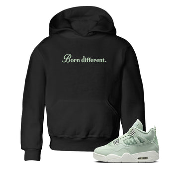 4s seafoam t-shirts to match jordans Born Different sneaker match tees Air Jordan 4 Abundance graphic tee for sneakerheads SNRT Sneaker Tees Youth Baby Black 1 tee