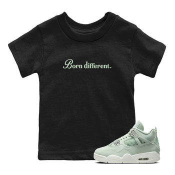 4s seafoam t-shirts to match jordans Born Different sneaker match tees Air Jordan 4 Abundance graphic tee for sneakerheads SNRT Sneaker Tees Youth Baby Black 1 tee