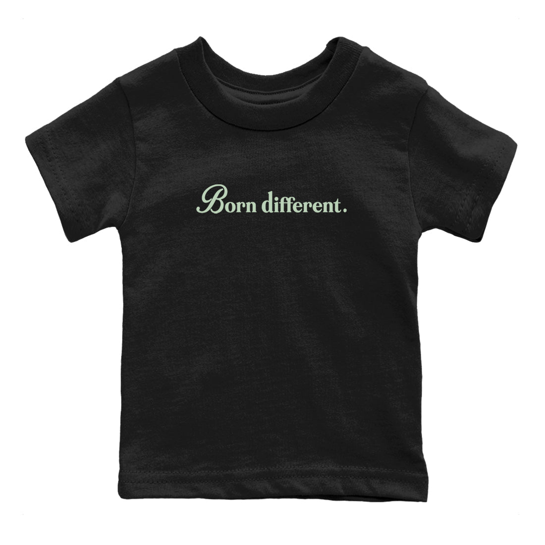 4s seafoam t-shirts to match jordans Born Different sneaker match tees Air Jordan 4 Abundance graphic tee for sneakerheads SNRT Sneaker Tees Youth Baby Black 2 tee