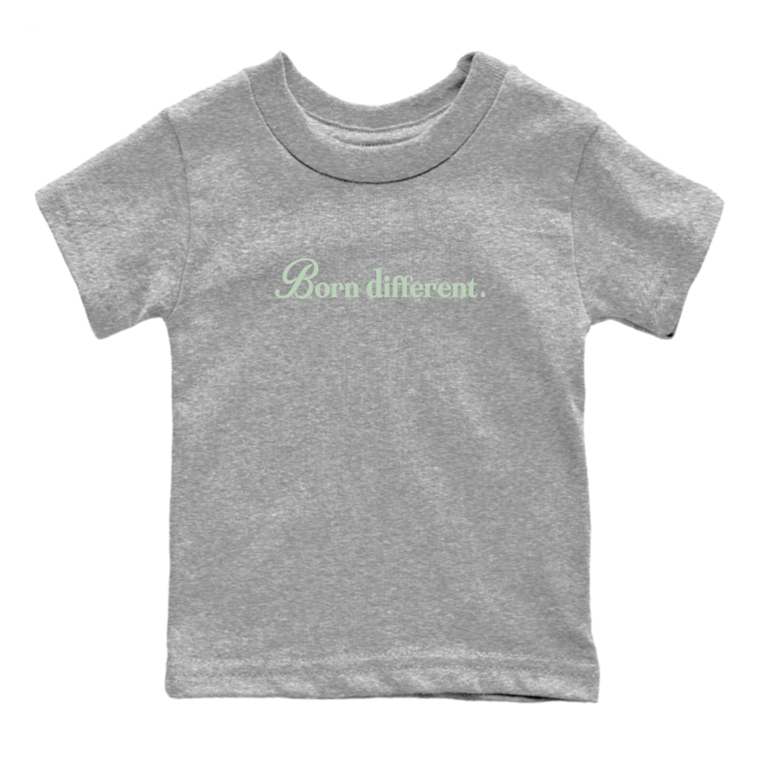 4s seafoam t-shirts to match jordans Born Different sneaker match tees Air Jordan 4 Abundance graphic tee for sneakerheads SNRT Sneaker Tees Youth Baby Heather Grey 2 tee