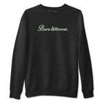 4s seafoam t-shirts to match jordans Born Different sneaker match tees Air Jordan 4 Abundance graphic tee for sneakerheads SNRT Sneaker Tees unisex cotton Black 2 shirts
