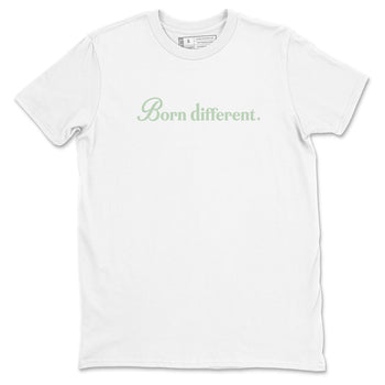 4s seafoam t-shirts to match jordans Born Different sneaker match tees Air Jordan 4 Abundance graphic tee for sneakerheads SNRT Sneaker Tees unisex cotton White 2 shirts