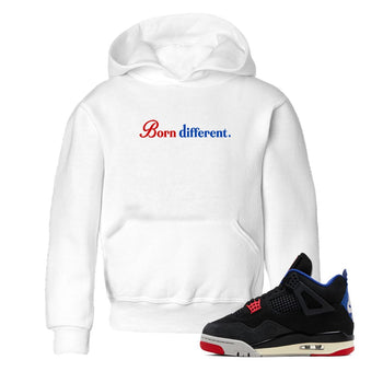 Sneaker match tees – Sneaker Tees To Match Jordan 4 Retro Rare Air Shoes – Born Different Kids T-Shirt White 1