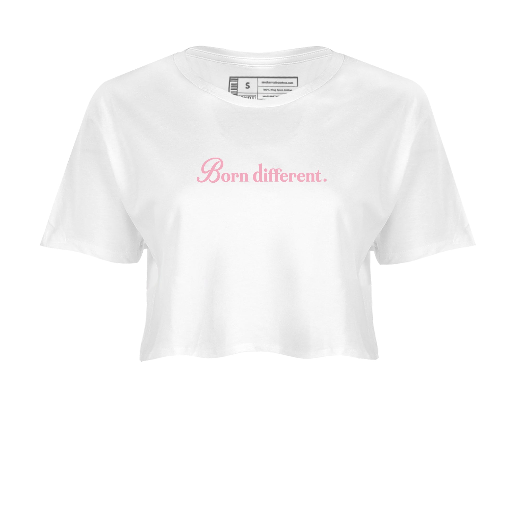Sneaker Threads – Sneaker Threads To Match Air Jordan 5 35th Anniversary Shoes – Born Different Crop T-Shirt White 2