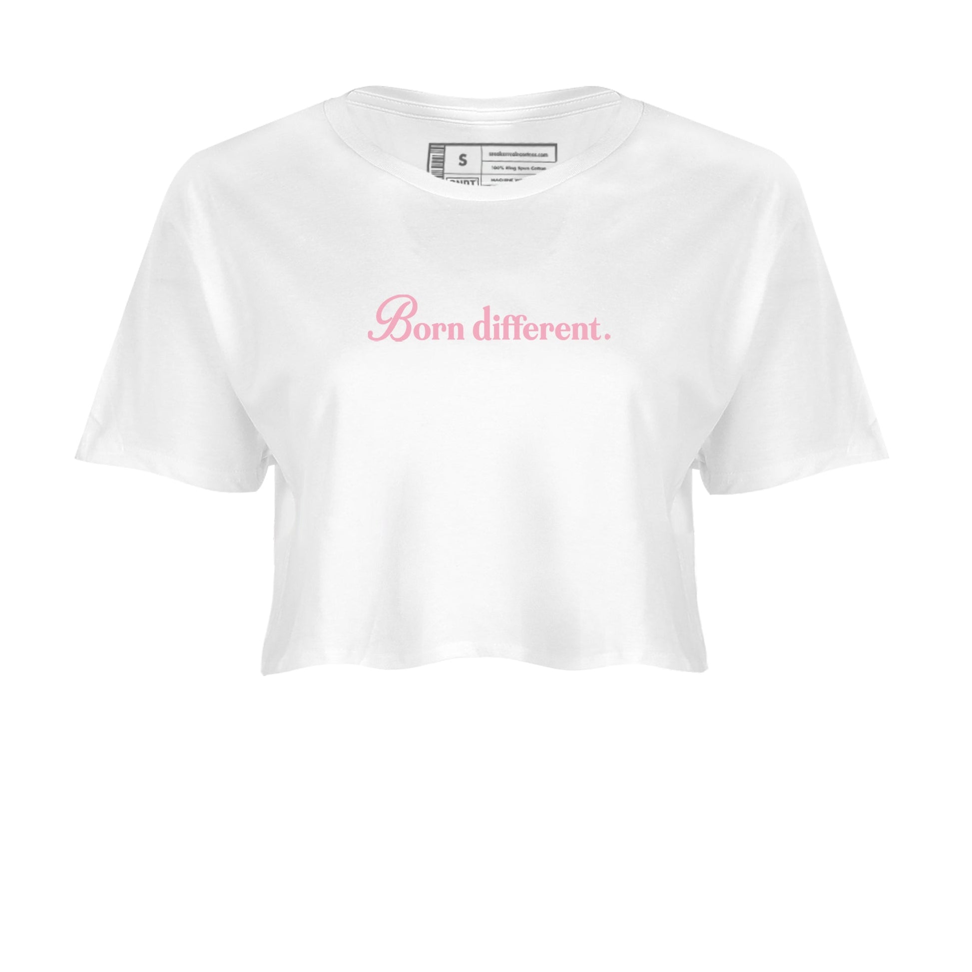 Sneaker Threads – Sneaker Threads To Match Air Jordan 5 35th Anniversary Shoes – Born Different Crop T-Shirt White 2