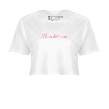 Sneaker Threads – Sneaker Threads To Match Air Jordan 5 35th Anniversary Shoes – Born Different Crop T-Shirt White 2