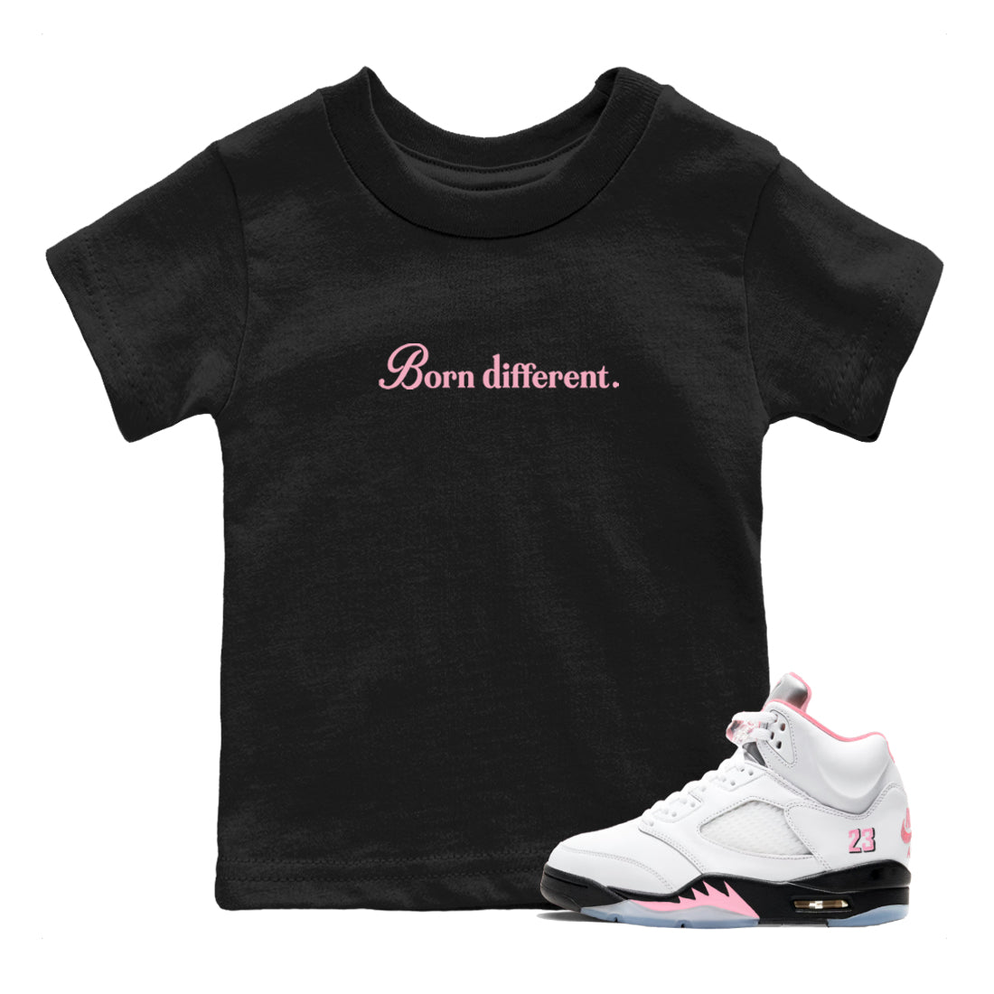 Sneaker Threads – Sneaker Threads To Match Air Jordan 5 35th Anniversary Shoes – Born Different Kids T-Shirt Black 1