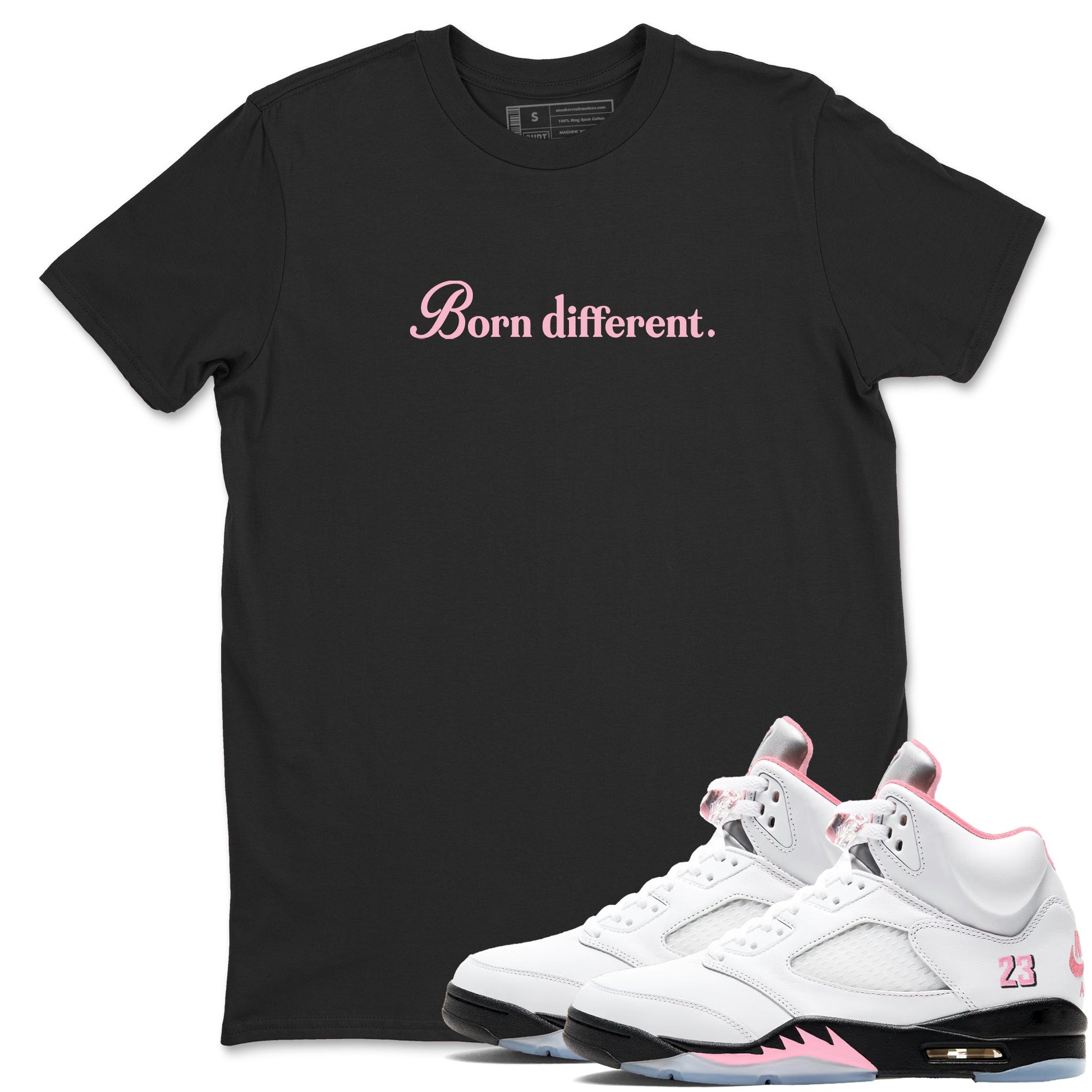 Sneaker Threads – Sneaker Threads To Match Air Jordan 5 35th Anniversary Shoes – Born Different Tee Black 1