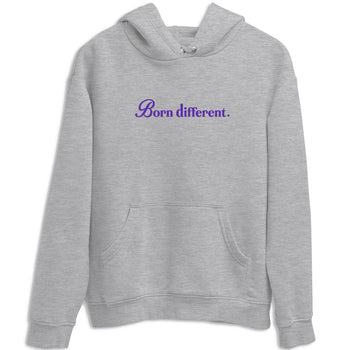 Sneaker Threads – Sneaker Tees To Match Nike KB 9 Hyper Grape – Born Different Graphic Tee Heather Grey 2. Perfect for Jordan releases 2025 colorways. Perfect for purple basketball sneaker releases and legacy-inspired colorways for 2025 hoopers.
