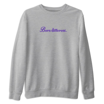 Sneaker Threads – Sneaker Tees To Match Nike KB 9 Hyper Grape – Born Different Graphic Tee Heather Grey 2. Perfect for Jordan releases 2025 colorways. Perfect for purple basketball sneaker releases and legacy-inspired colorways for 2025 hoopers.