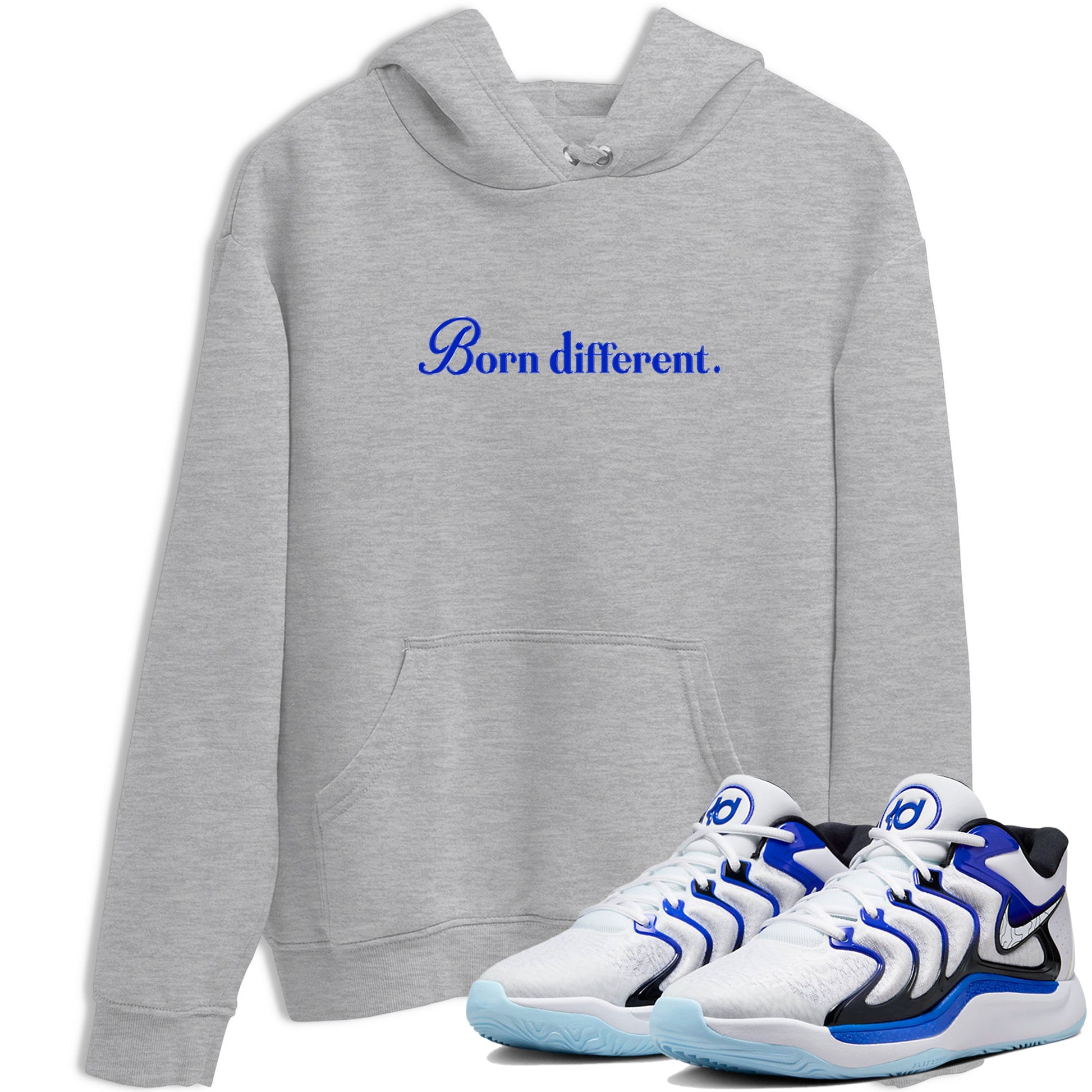 Sneaker Threads – Sneaker Tees To Match Nike KD 17 Penny – Born Different Graphic Tee Heather Grey 1. Perfect for Jordan releases 2025 colorways. Perfect for Kevin Durant basketball sneaker releases and retro Penny-inspired 2025 colorways.