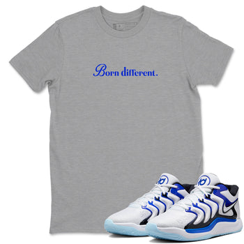 Sneaker Threads – Sneaker Tees To Match Nike KD 17 Penny – Born Different Graphic Tee Heather Grey 1. Perfect for Jordan releases 2025 colorways. Perfect for Kevin Durant basketball sneaker releases and retro Penny-inspired 2025 colorways.