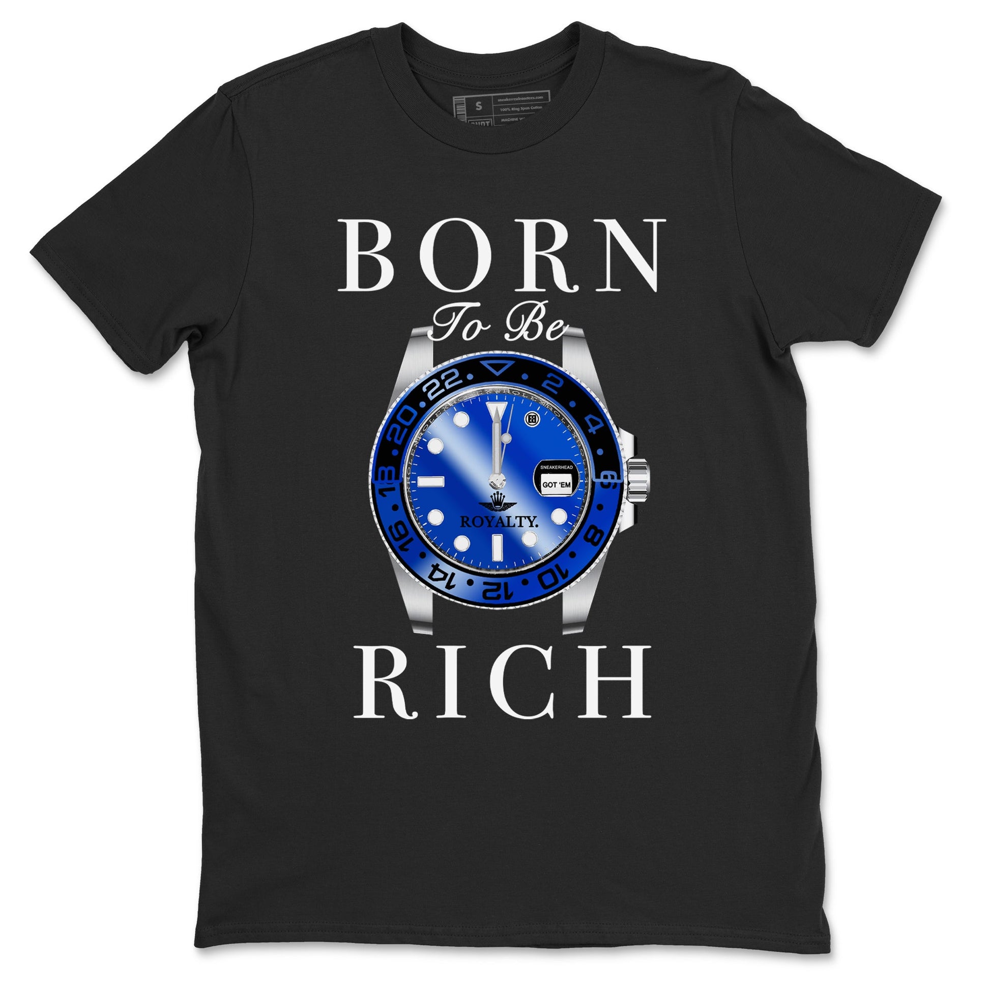 Foams One Royal shirts to match jordans Born To Be Rich sneaker match tees Air Foamposite One Royal match shoes to clothes SNRT Sneaker Tees unisex cotton Black 2 shirts
