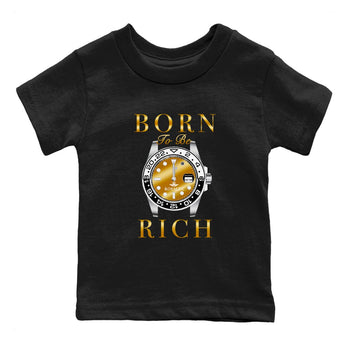 AJ1 Black Metallic Gold shirts to match jordans Born To Be Rich sneaker match tees Air Jordan 1 Black Metallic Gold SNRT Sneaker Tees streetwear brand Baby and Youth Black 2 cotton tee